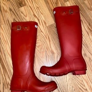 Red hunter boots